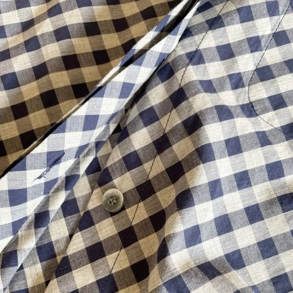 Lafayette 148 Women’s Button Down Gingham Collared Top - Picture 8 of 10